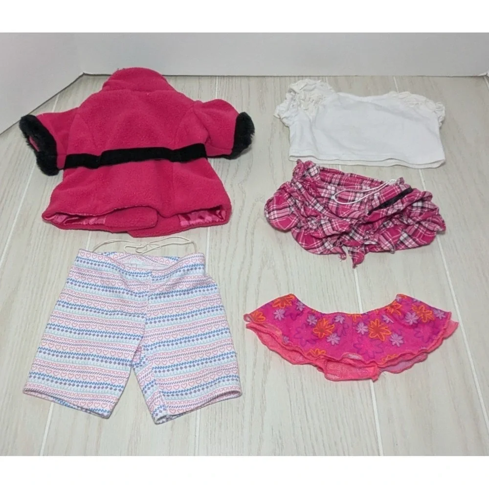 Build a bear workshop clothes‎ pink black coat skirt dog shirt pants lot